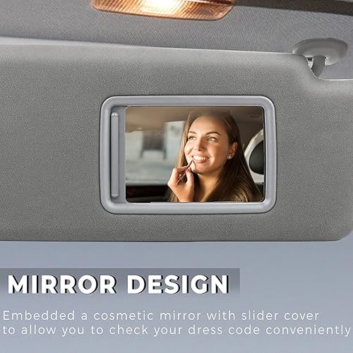 Miniatura 4 de SCITOO Conjunto de visera solar gris del lado derecho del pasajero para Toyota 2005 2006 2007 2008 2009 2010 2011 2012 2013 2014 para Toyota sin