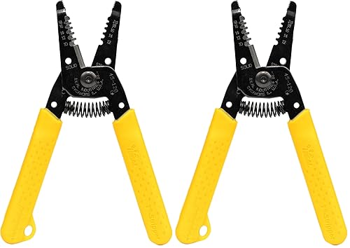 Vista 19 de IDEAL - Pelacables eléctricos 45-120 T-5 T-5 - 10-20 AWG, pelacables amarillos con agujeros de bucle, nariz de alicates, apertura automática