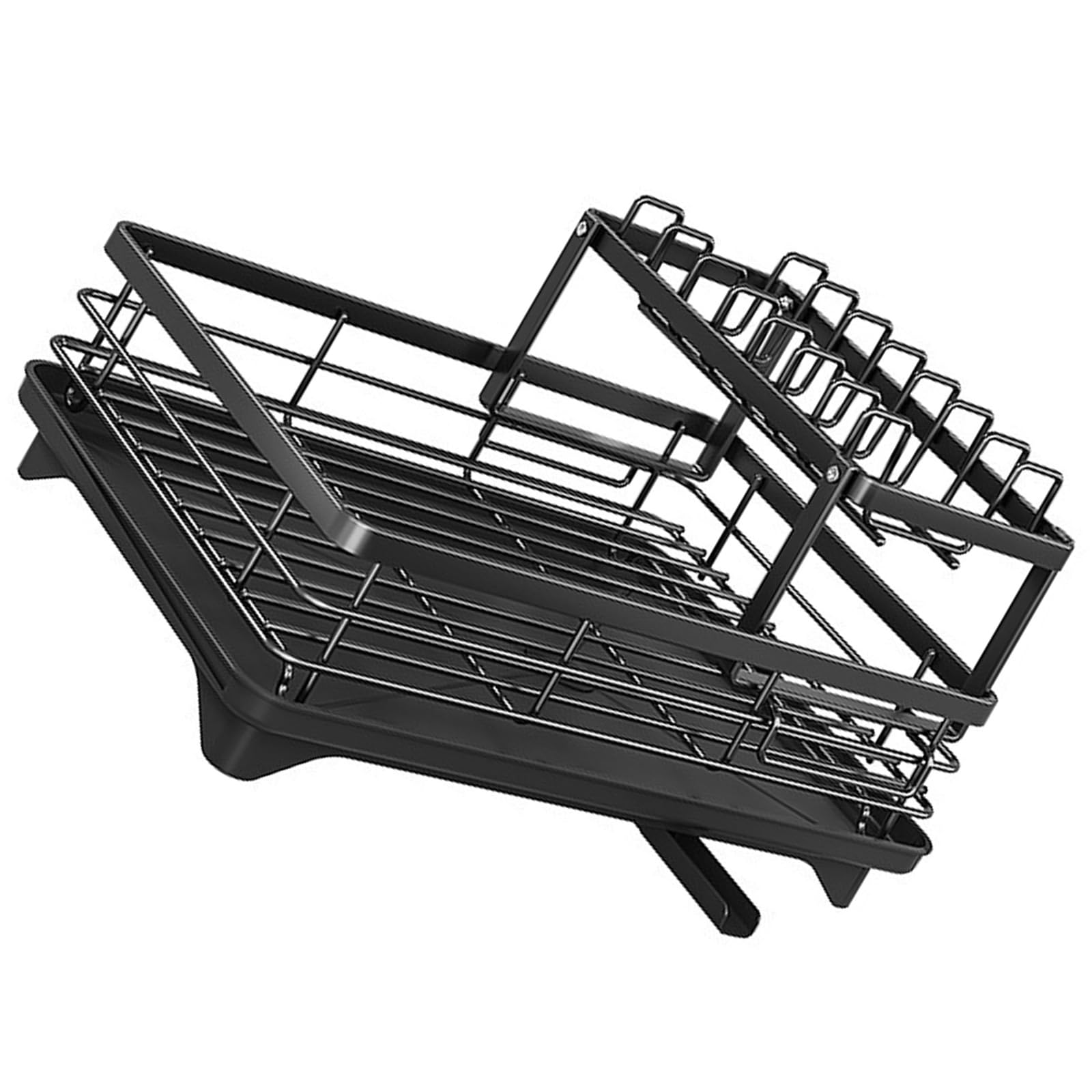 PANFHGFG Spacious Double Deck Drainer with Rustproof Finish and Firm Basel Drying Rack for Safe Drying of Tableware Drainer