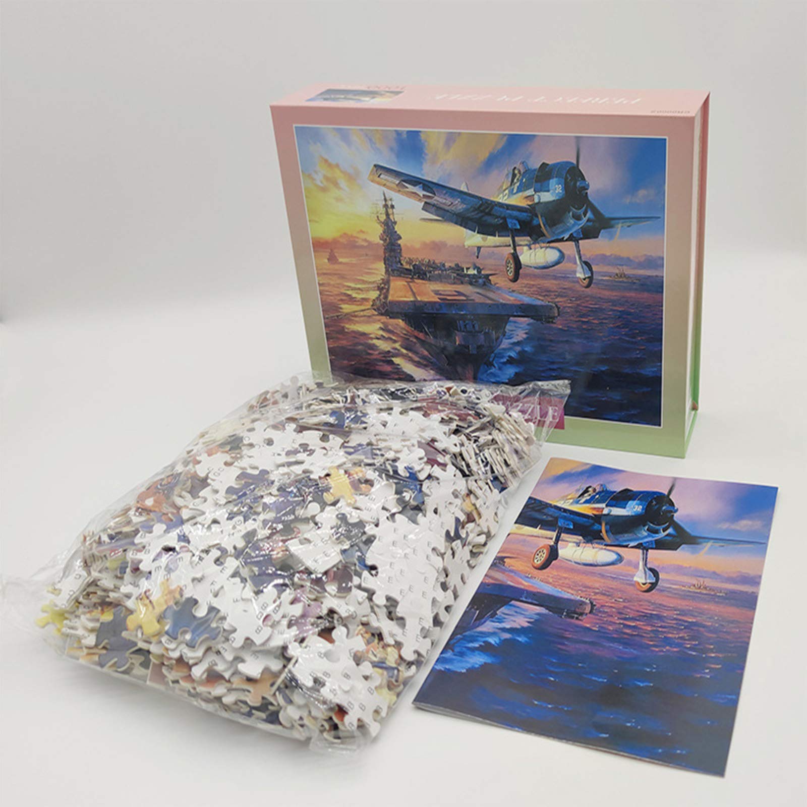 Jigsaw Puzzle 1000 Pieces - Military Warships and Fighter Plane Puzzles for Adults Teens - Relaxing Artwork Landscape Jigsaw Puzzle - Image 3