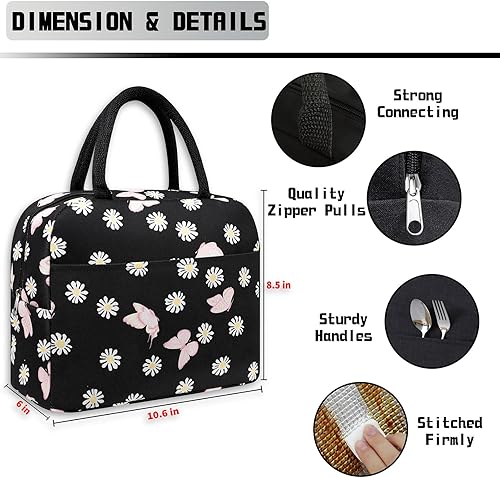 Miniatura 5 de Lonchera térmica para mujer con manteles individuales, bonitas loncheras para mujer, loncheras para mujeres, manteles individuales para mantener