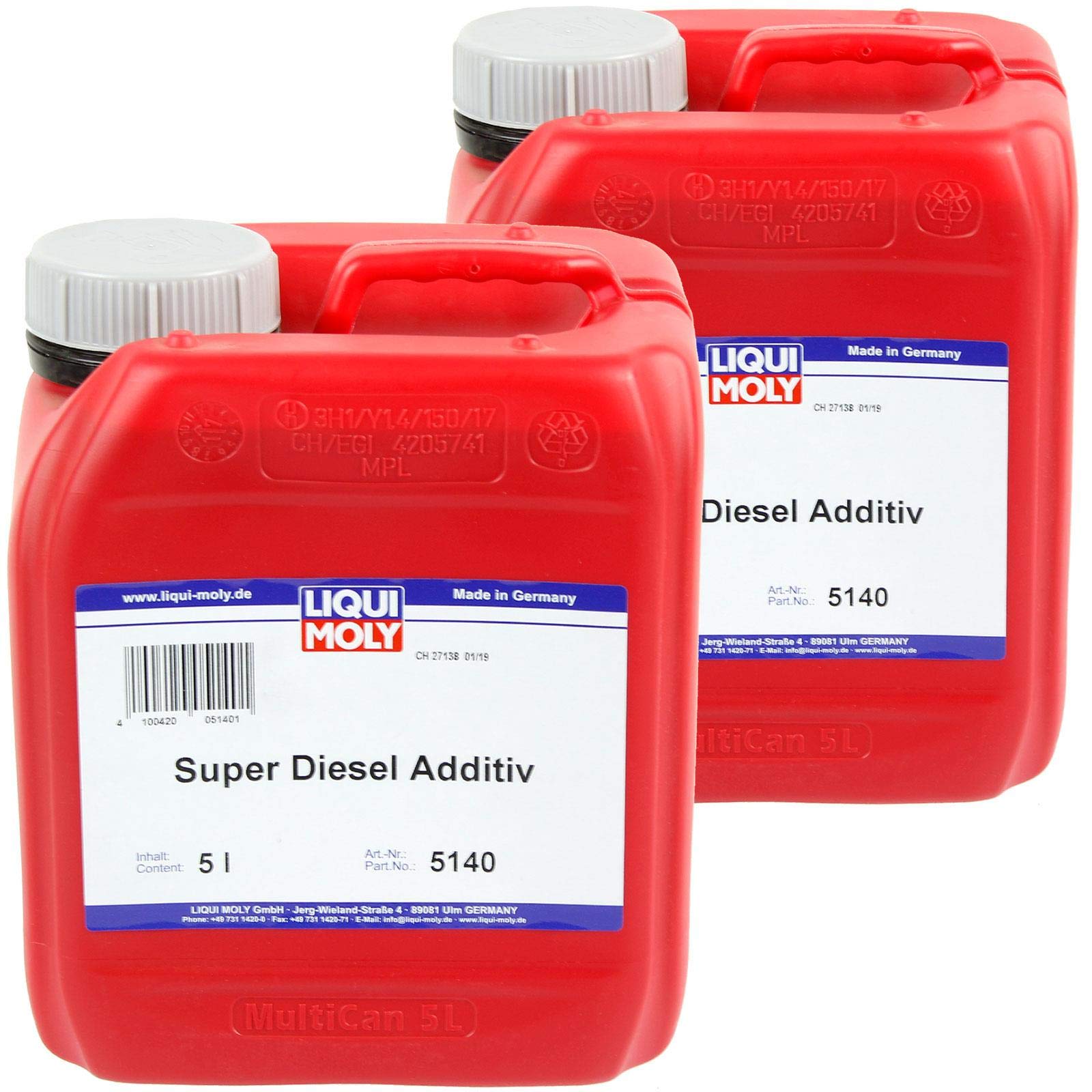 2 x Liqui Moly 5140 Super Diesel Combustible adicional additiv 5L