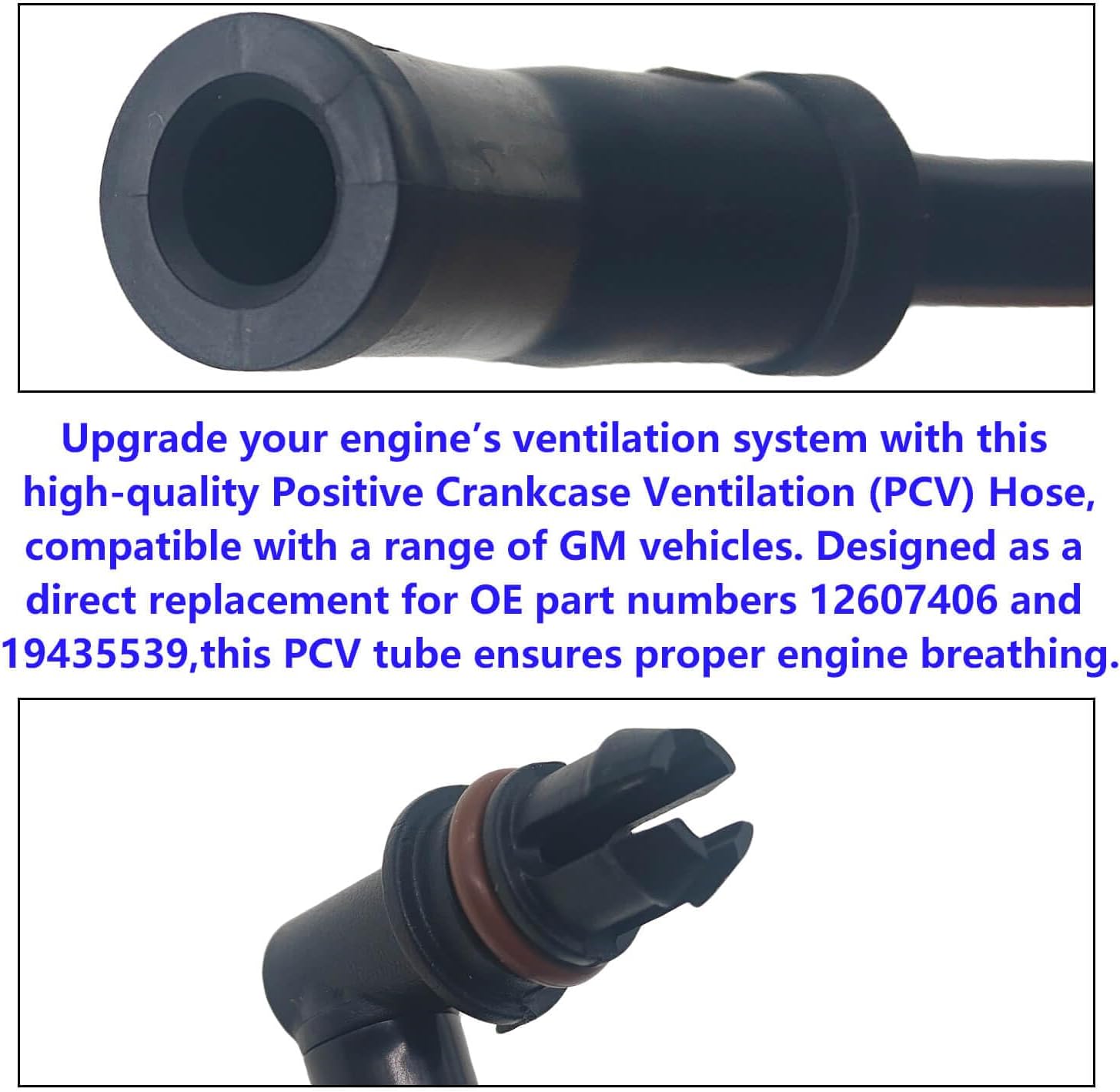 PCV Valve Hose,12607406,Replacement for Chevy Silverado Suburban Tahoe Avalanche,GMC Sierra Yukon 1500 5.3 6.0,Cadillac Escalade,Hummer H2 2007-2008- Positive Crankcase Ventilation Tube 19435539