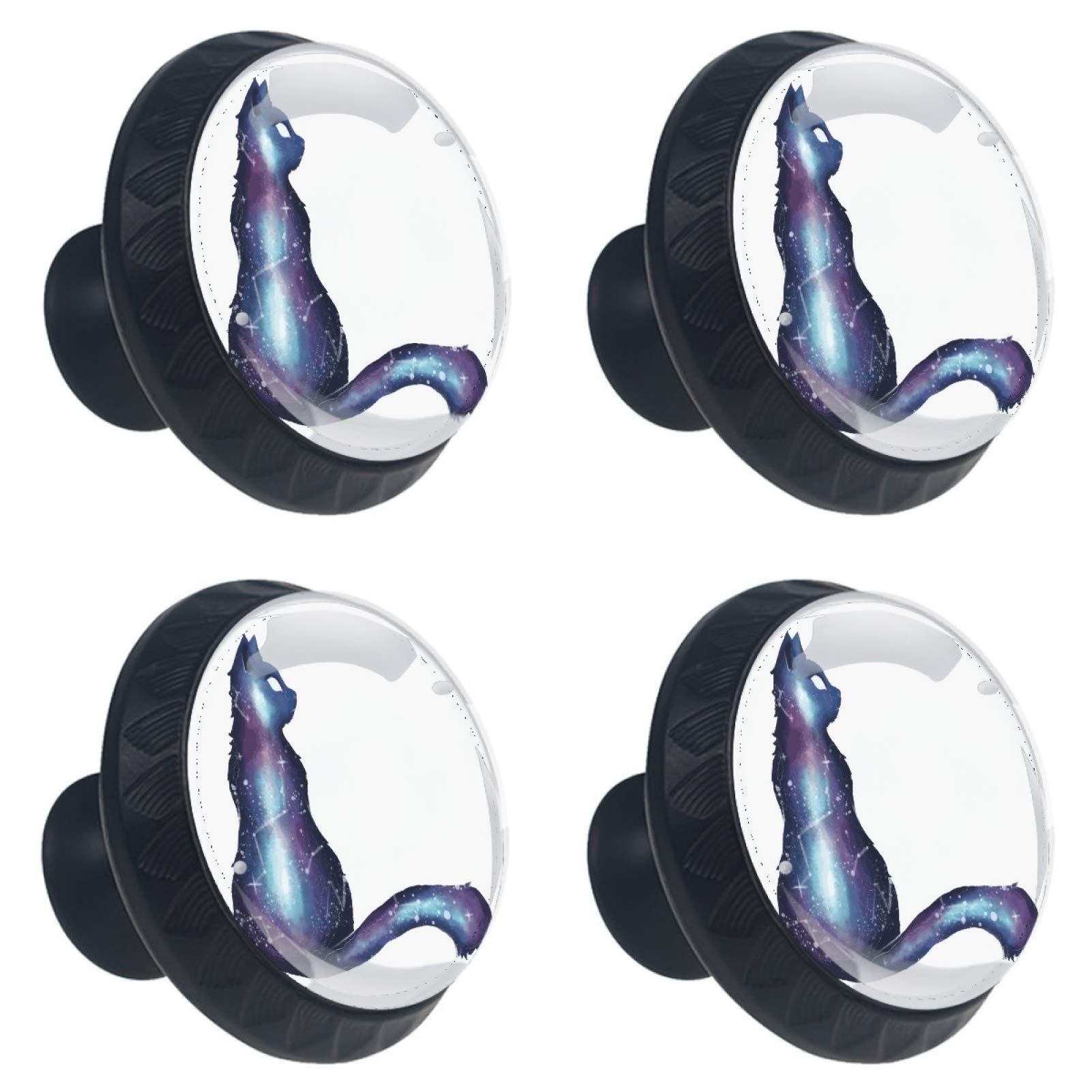 Boutons en verre blanc pour meuble de cuisine et tiroir de commode lumineuse