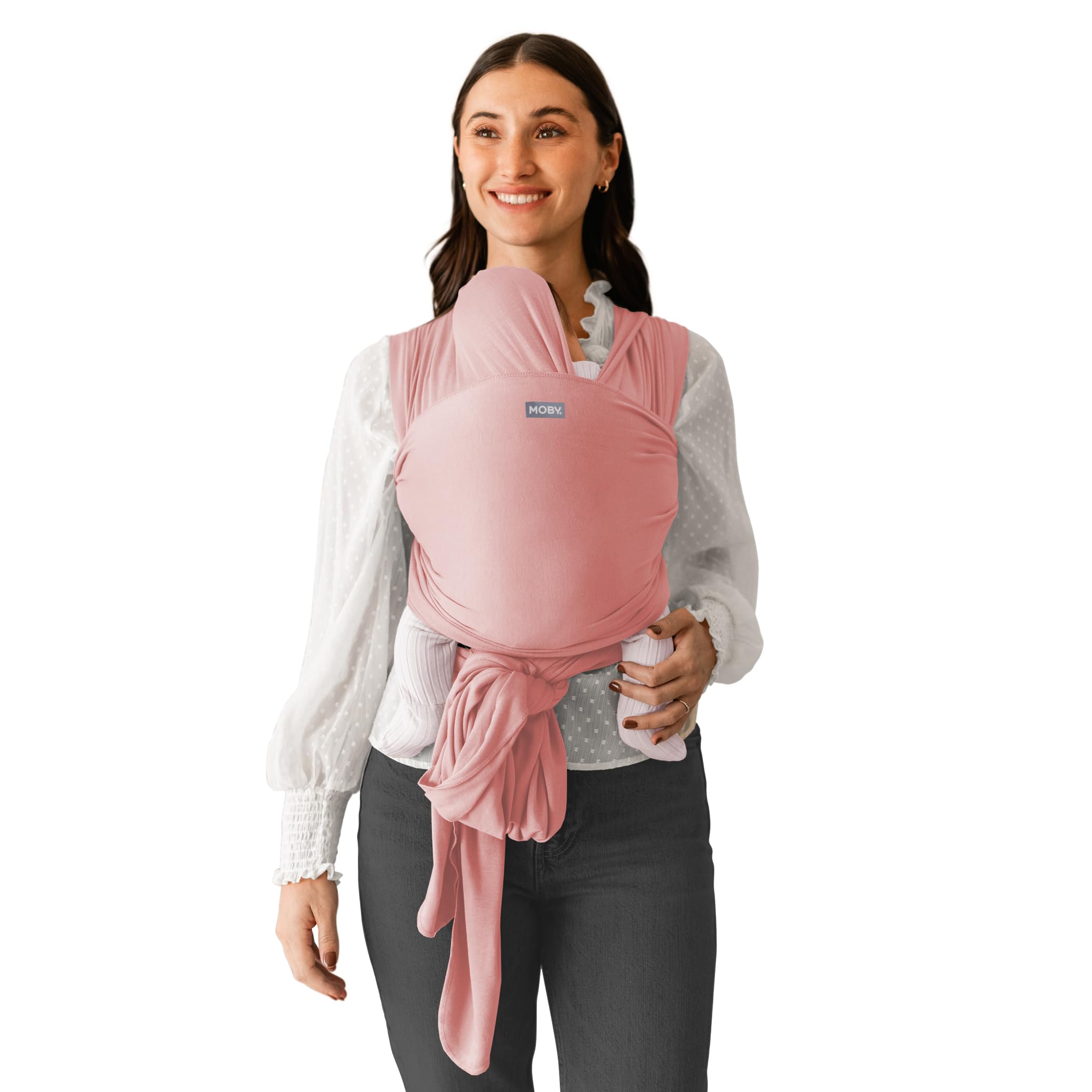 Moby Basics Baby Wrap Carrier for Newborns to Toddlers (8-33lbs), Infant Sling Carrier, Lightweight & Hands Free Design, Adjustable for All Body Types