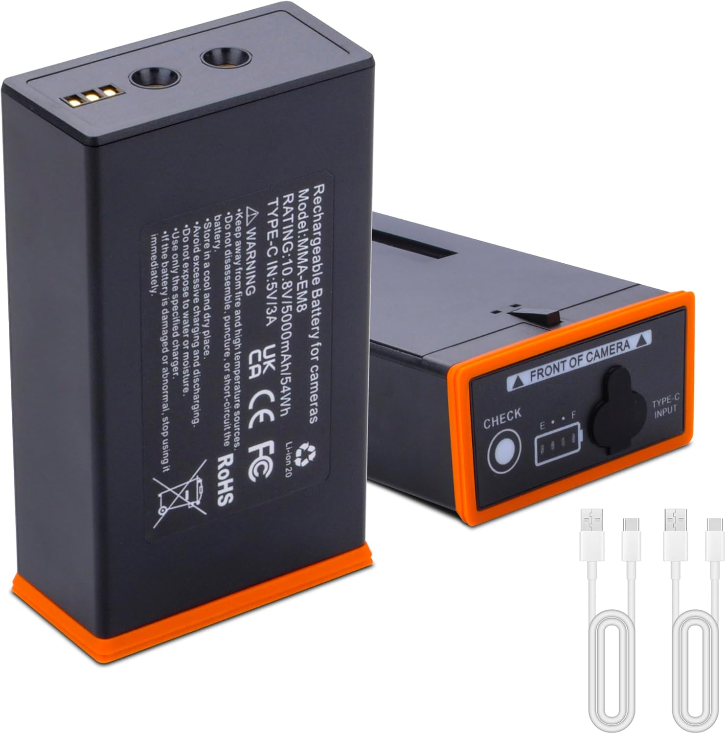 2 Pack Battery Compatible for Moultrie Edge, Edge 2, Edge Pro, Edge 2 Pro Series Cellular Trail Camera, Hunting Cameras Rechargeable Lithium-Ion Battery Pack with Type-C Charging Cable 10.8V 54Wh