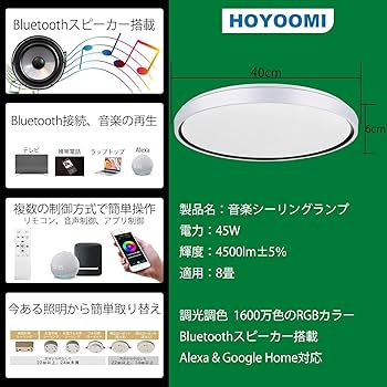 LED シーリングライト 6/8畳 40W alexa対応 音声制御 Bluet LED シーリングライト 6/8畳 40W alexa対応 音声制御 Bluet