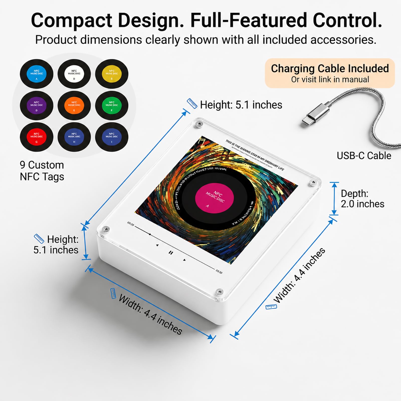 Lettore Musicale Magnetico da Frigo, Magnete per Frigorifero con Carillon, Mini Giradischi Magnetico con 9 Dischi, Jukebox Magnetico con Rotazione Ed Effetti Luminosi, 2