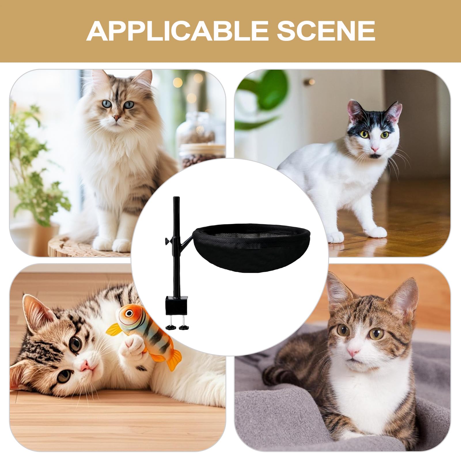 Posatoio Per Gatto Da Scrivania Mobile Scrivania Regolabile Rotante 360° | Cuccia Posatoio da Interno per Scrivania Per Micini e Piccoli Animali Domestici Interno e Postazioni e Tavoli da e Isola
