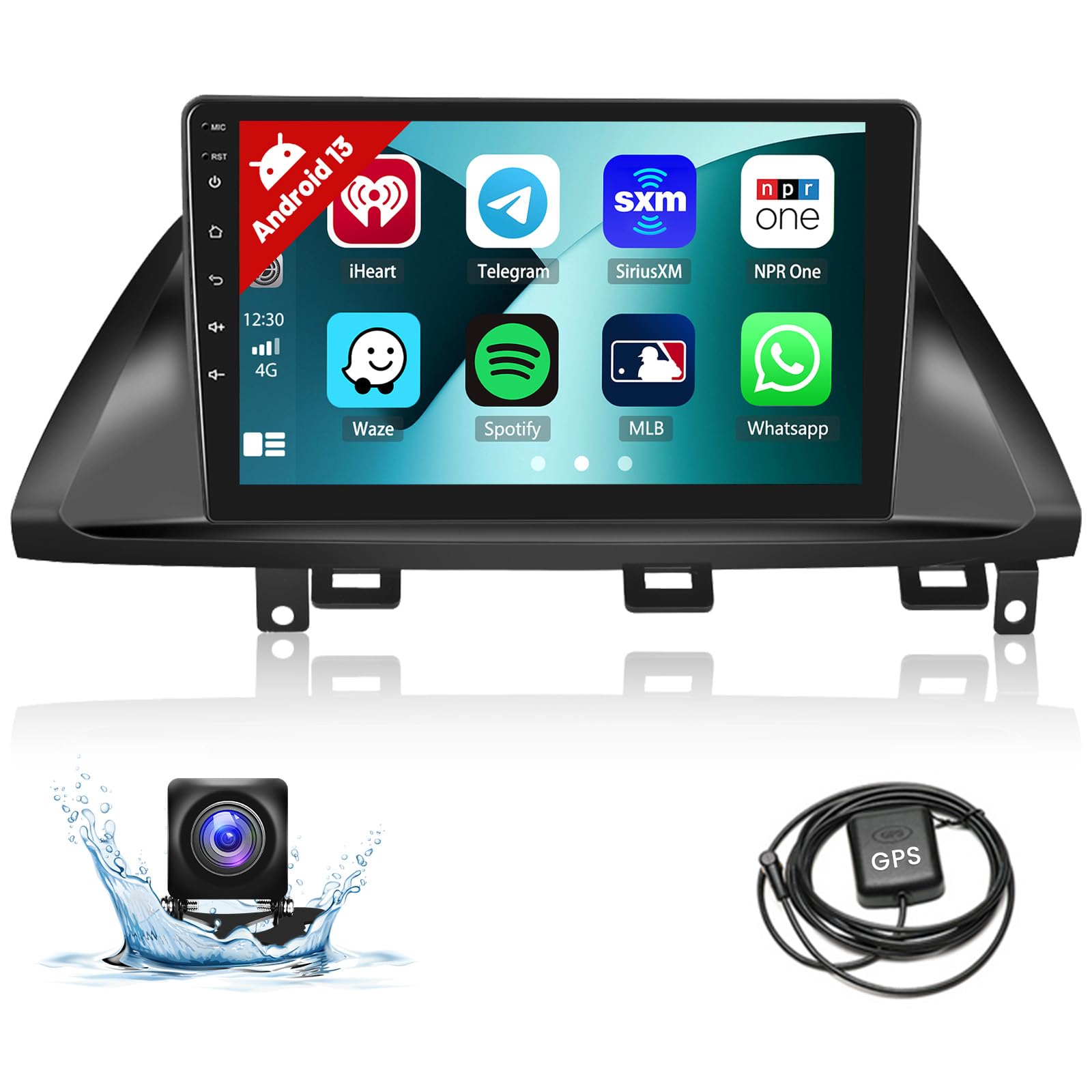 Hikity for Honda Odyssey 2005-2010 Android 13 Car Stereo with Wireless Carplay Android Auto 10.1 Inch Touchscreen Car Radio Support GPS Navigation Mirror Link Bluetooth Backup Camera
