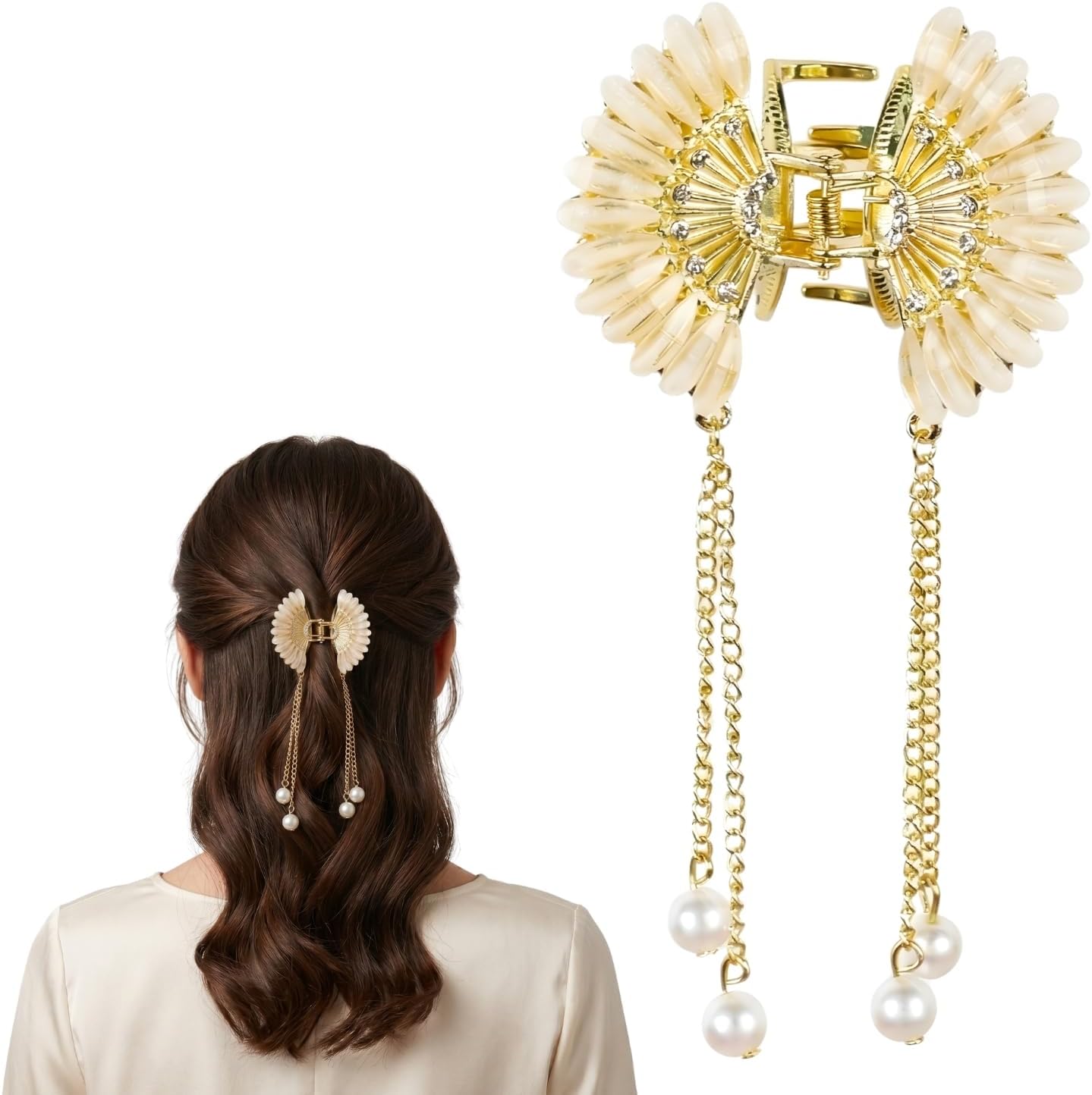 ANNACREATIONS 1 Pcs Latest Korean Fashion Style Metal Hair Claw Jaw Clamp Clips Hair Clutcher Hair Clip Hair Pin Hair Accessories For Women and Girls (Style 2)