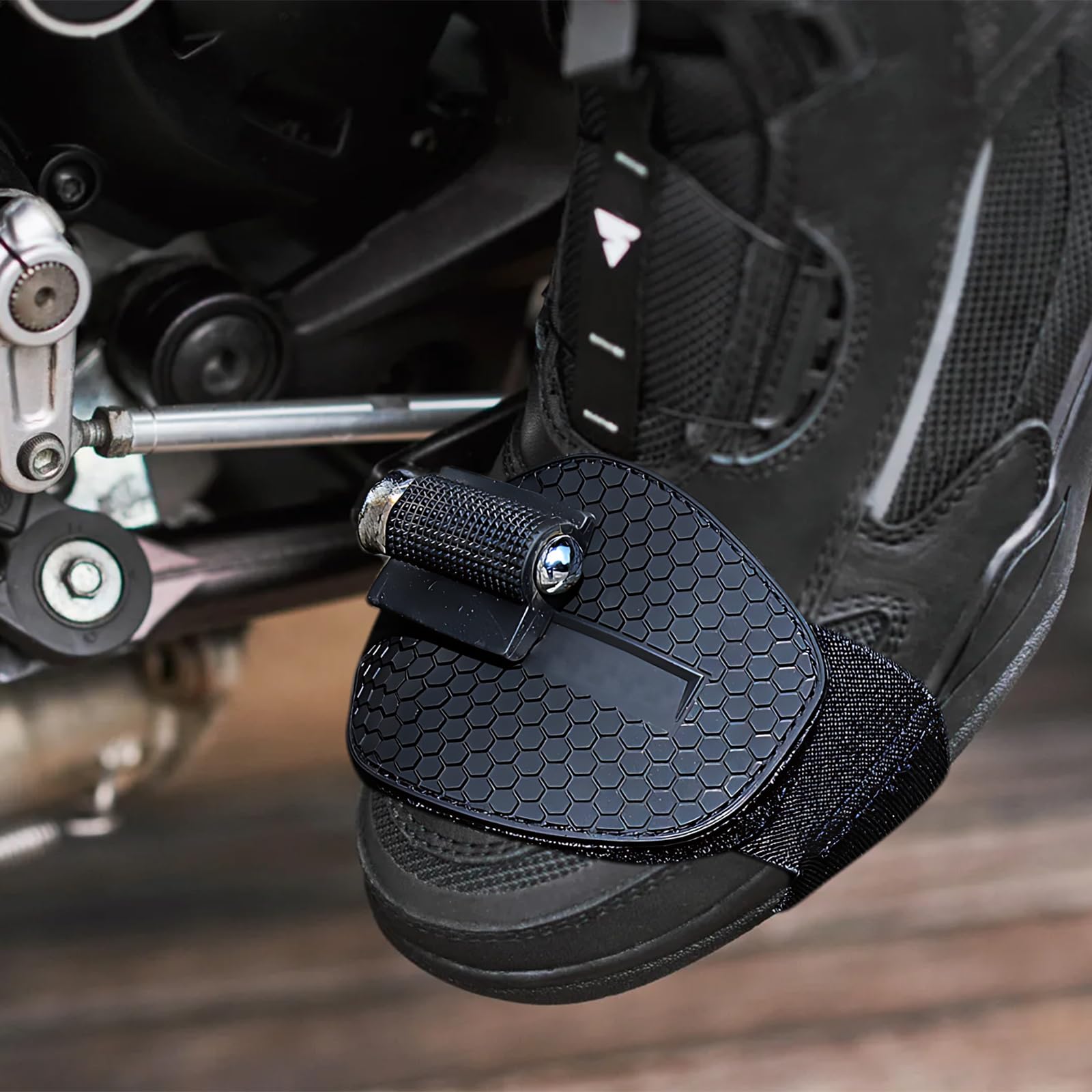 2 Copriscarpe Per Moto - Protezione Leva Cambio, Universali, Antiscivolo, Per Uomo, Nero - Foto 3