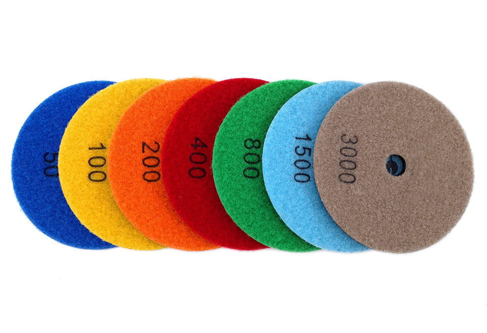 Almohadillas De Pulido En Seco De 7 Uds. De 100mm, Almohadillas De Pulido De Diamante De Tipo Afilado De 4 Pulgadas Para Disco De Lijado De Mármol Y Granito Para Piedra ZL30,Granos 3000