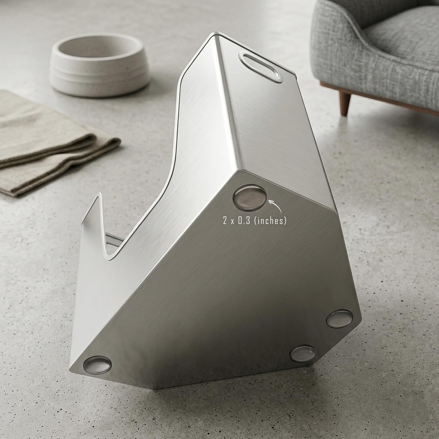 Corner Stainless Steel Litter Box for Cat & Kitten - Extra Large High Sided Triangle Stainless Steel Pan Litterbox - Litter High Sides Wall - No Odor -Non Stick - Easy to Clean - With Scoop