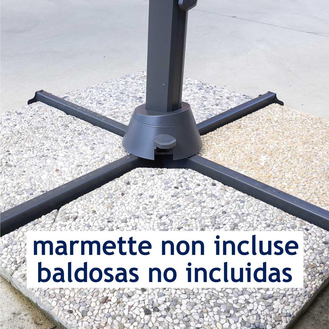 Danieli Ombrellone da Giardino in Alluminio, Telo Water Repellent con Camino Antivento. Palo Decentrato Regolabile.