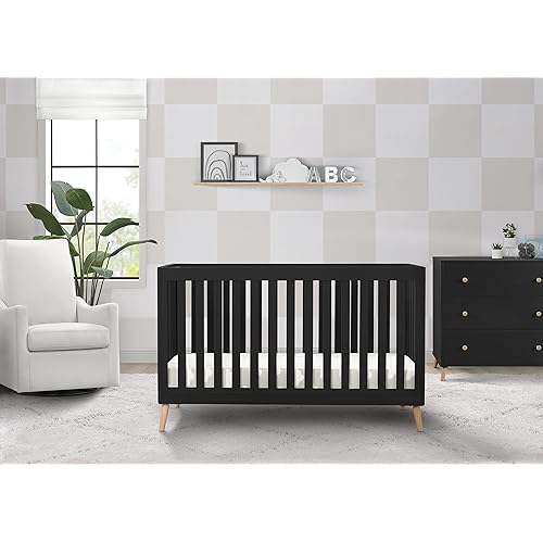 Delta Children Essex 4in1 Convertible Baby Crib, Ebony
