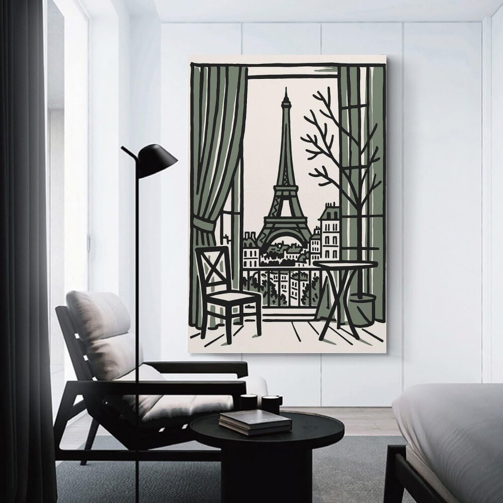 Junmoney Room Decor Wall Art Parisian Balcony View, 20x30inch(50x75cm), for Gallery Wall Layouts in Home Or Office, Home Wall Art for Statement Displays