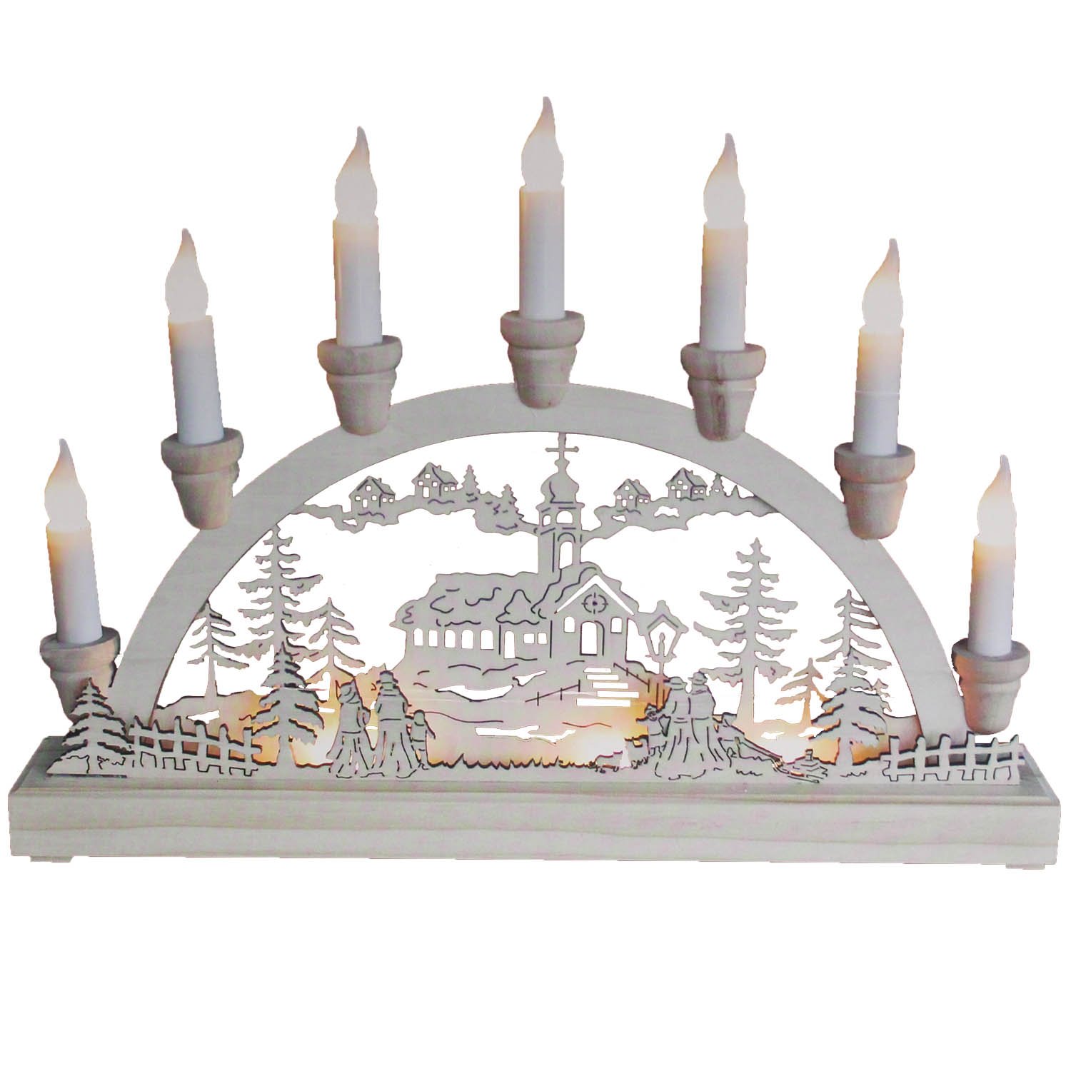 The Christmas Workshop 70780 Wooden Illuminated Candle Bridge from B&Q