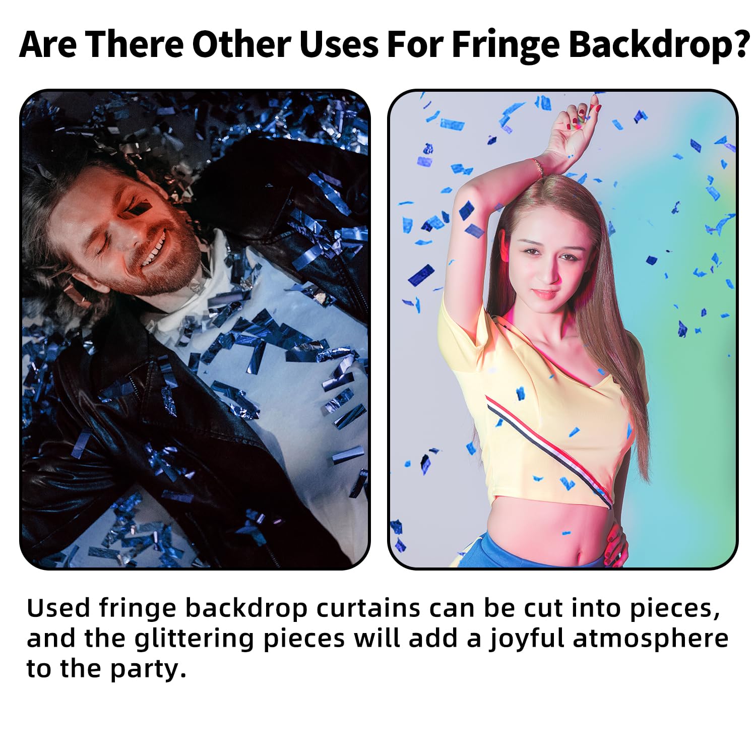 Blue Fringe Backdrop - Birthday Party Decorations -8 Blue Fringe Backdrop - Birthday Party Decorations -8