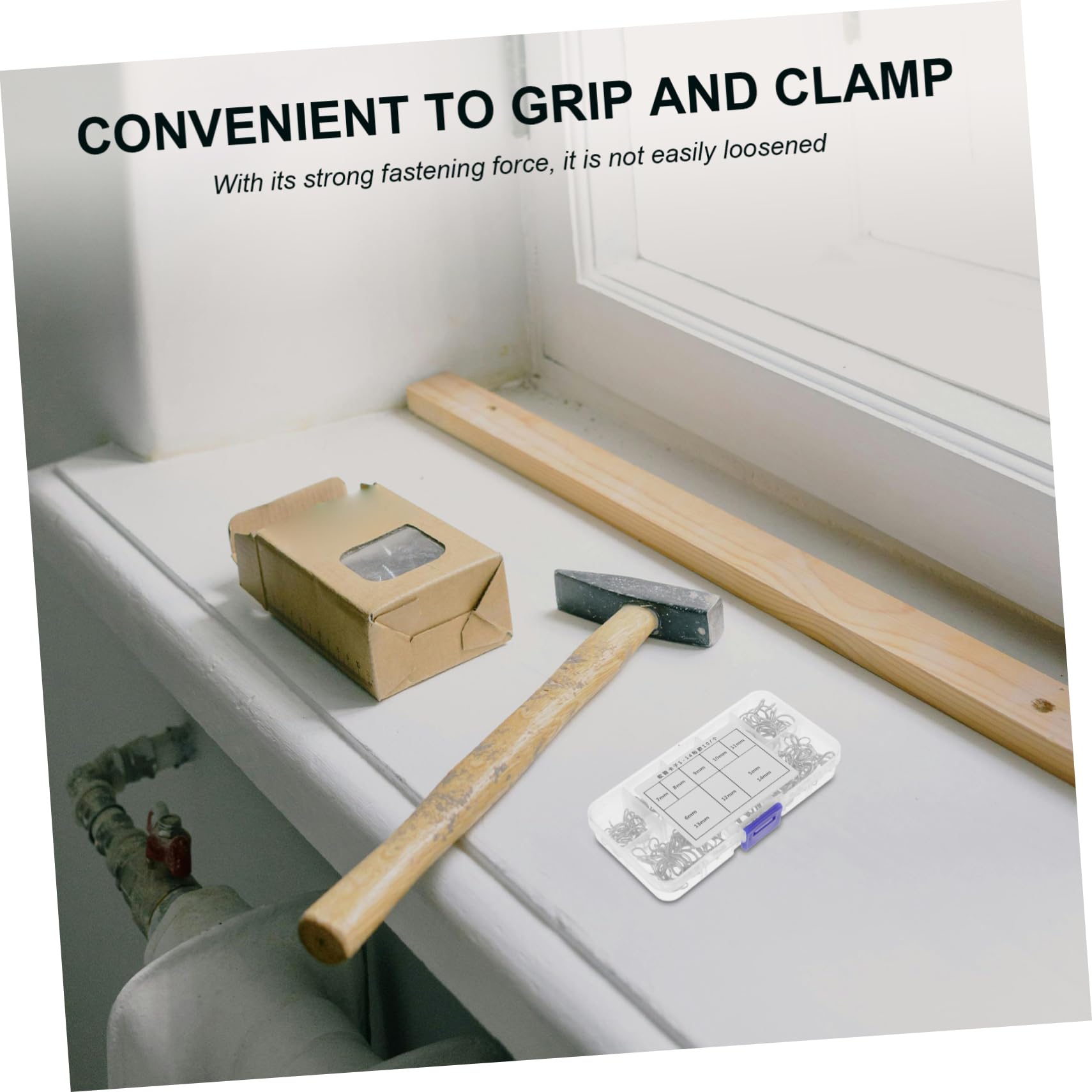 Cabilock 100Pcs Elastic Tube Clamps Hose Fastener Clips for Automotive and Motorcycle Line Manganese Spring Design for Secure Hose Connections