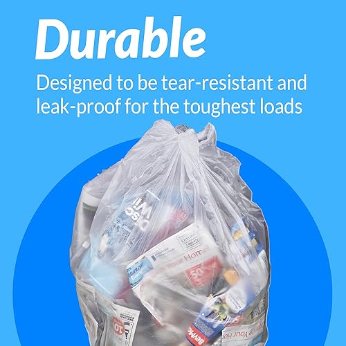 Miniatura 3 de Reli. SuperValue - Bolsas de basura de 33 galones, 125 unidades, fabricadas en Estados Unidos, resistentes, bolsas de basura transparentes multiusos