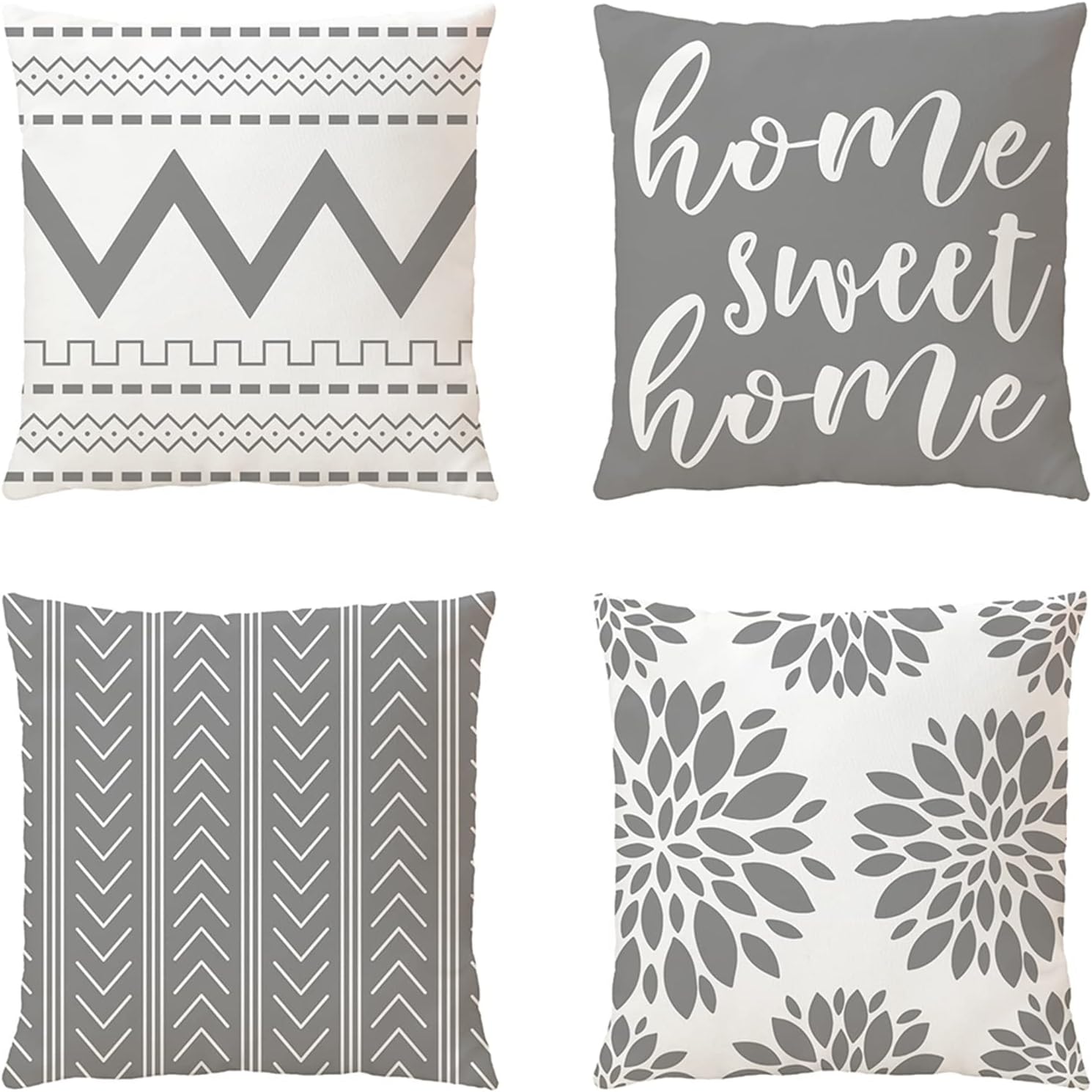 NIULAA Cushion Covers 50cm x 50cm Set of 4 Grey Cushion Covers 20x20