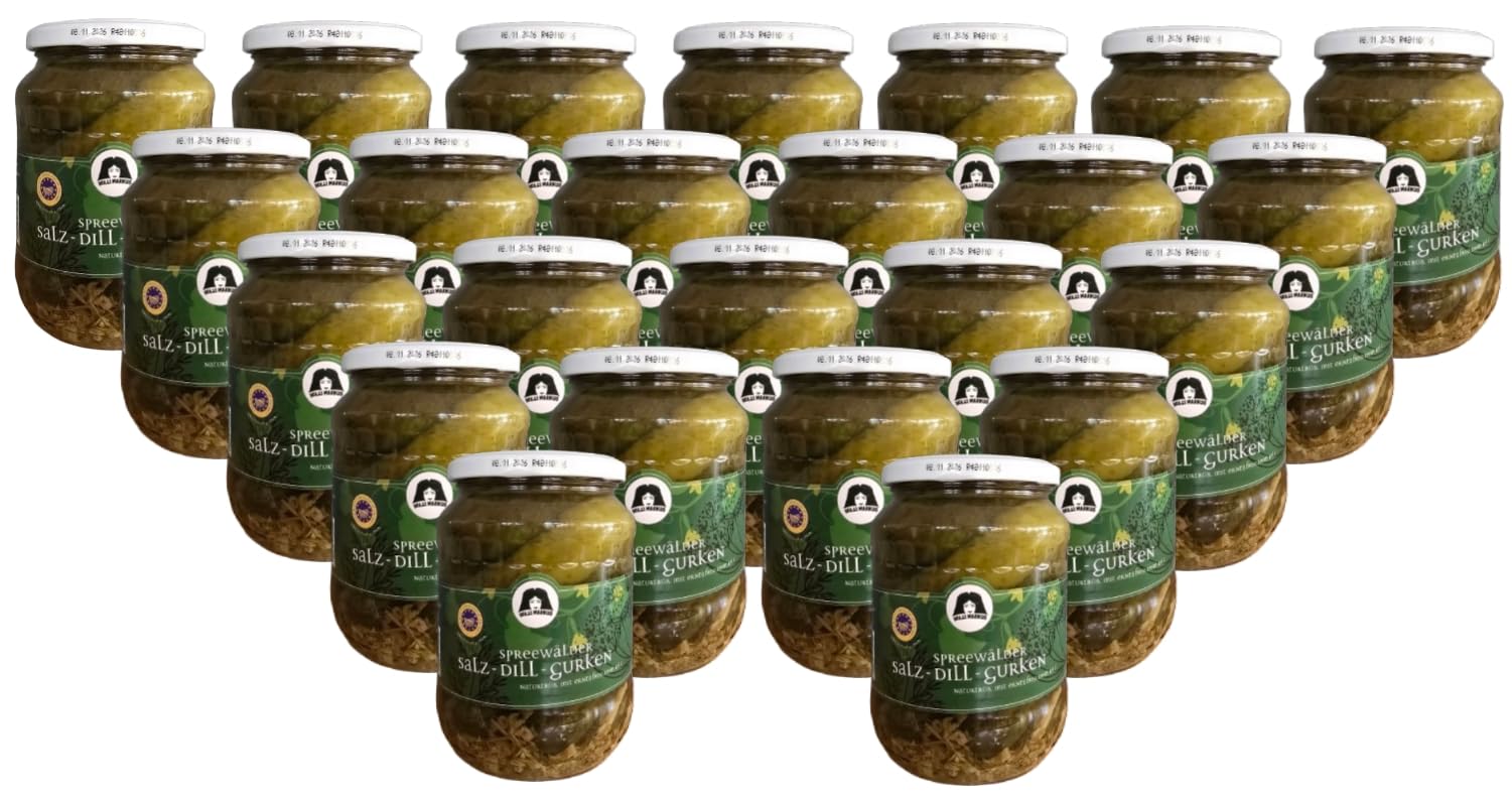24 Gläser Lübbenauer Saure Gurken der Firma Markus (Salz-Dill-Gurken) groß