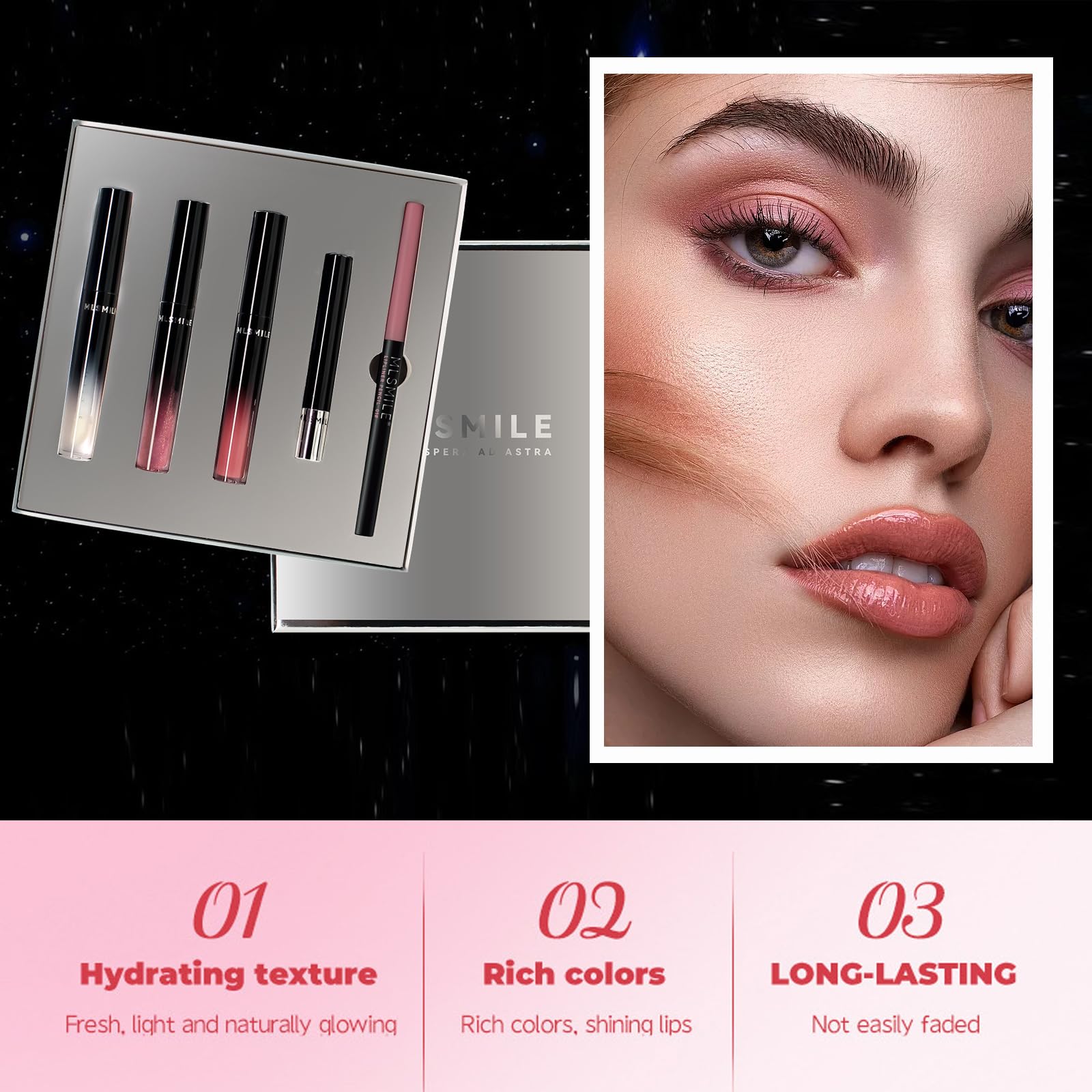 All In One Makeup Kit Lip Makeup Gift Set for Women All-In-One Makeup Set Gift Surprise Full Starter Cosmetics Kit Multipurpose Essential Bundle Include Lip Liner - Image 2