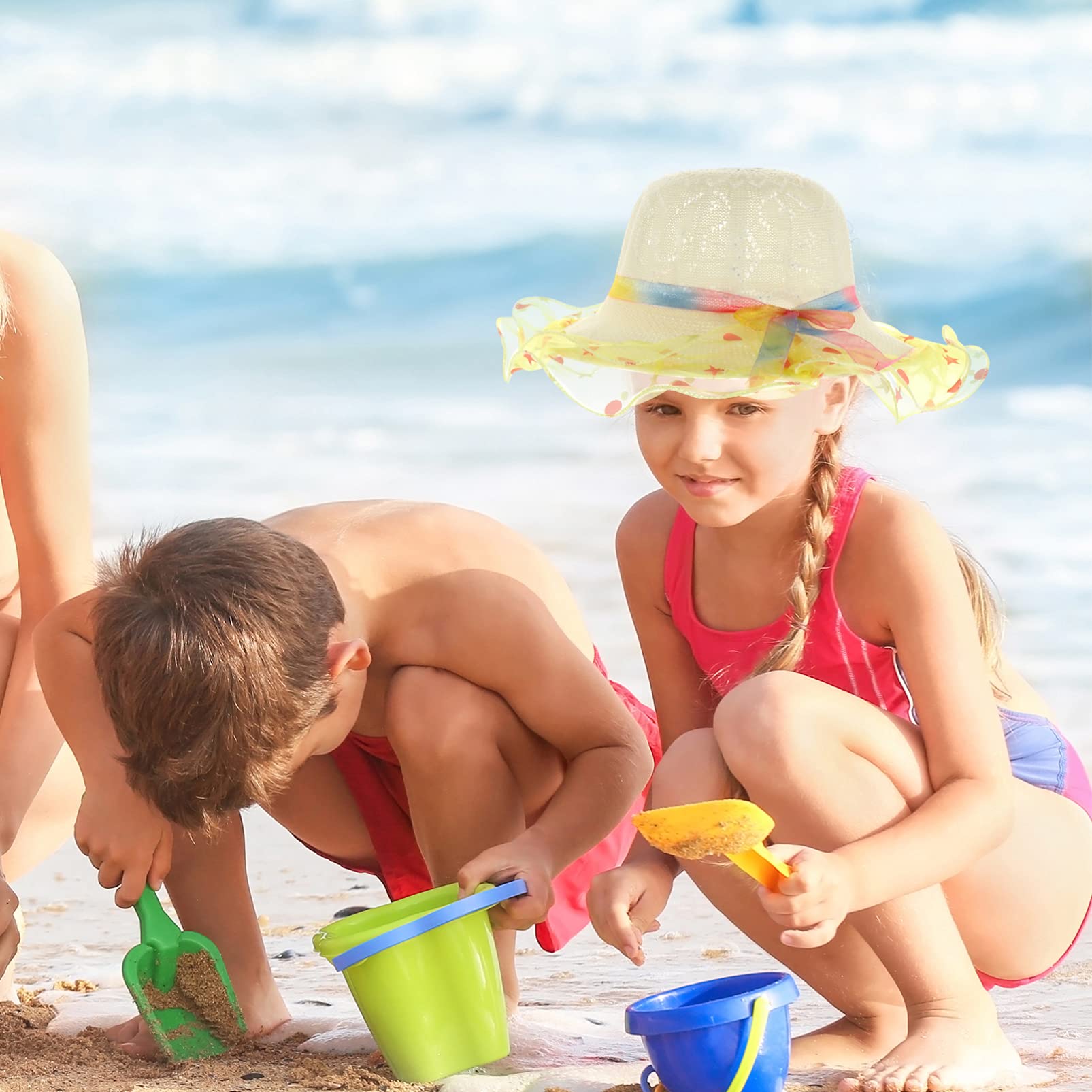 LIFKOME 3 Piezas de Sombrero Protector para Exteriores con Borde Ancho para Niños Y Niñas Gorra de Protección Solar Transpirable Diseño Adorable