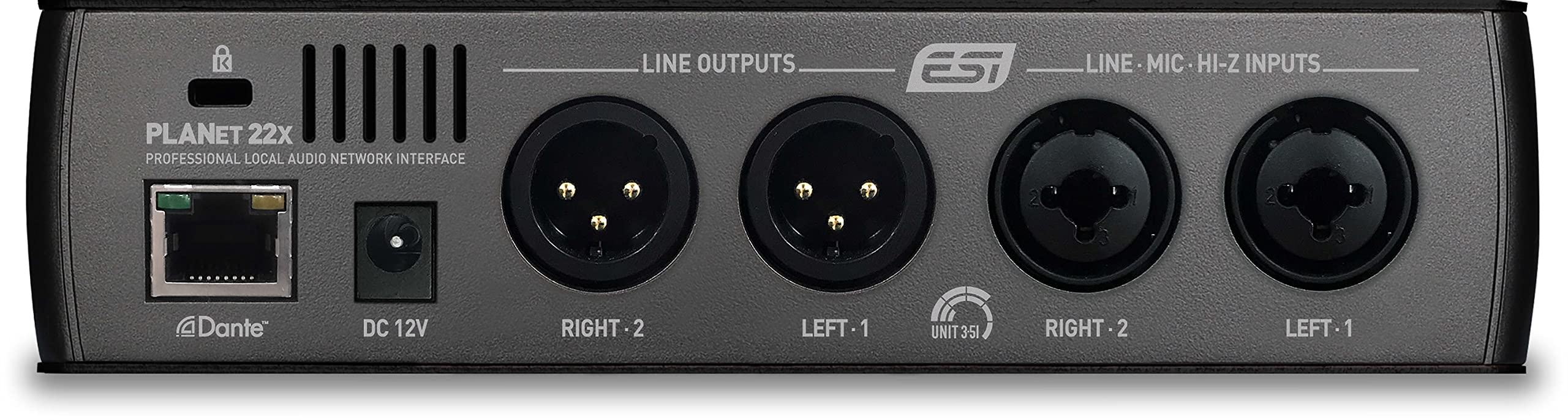ESI planet 22x | Interface de audio Dante profesional con 2 entradas / 2 salidas