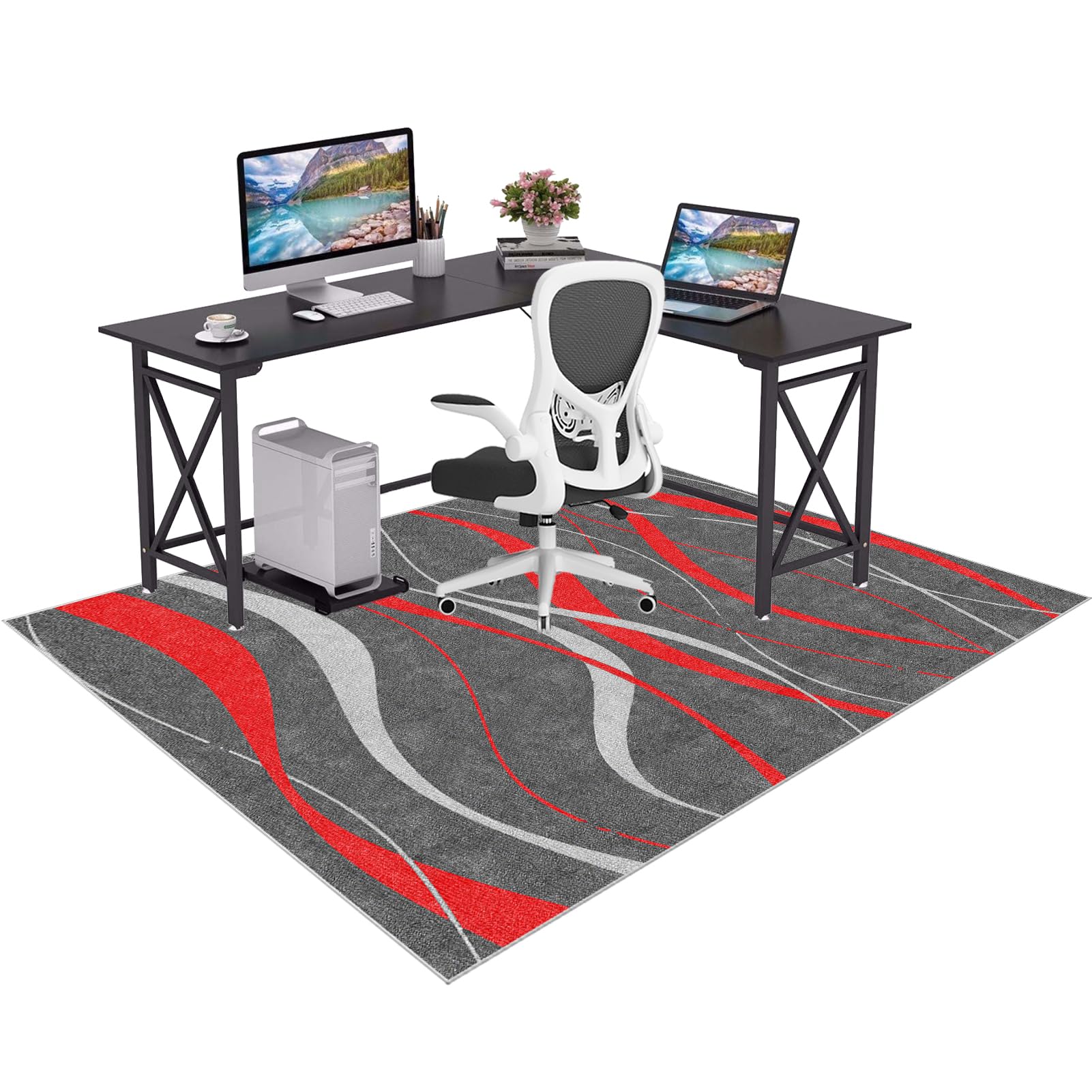 Office Chair Mat for Carpet Non-slip Floor Gaming Chair Mat for Wooden Floors Carpet Protectors Chair Mat Desk Chair Mats Rectangular Floor Protectors for Chairs Computer Chairmat 140 x 180 cm