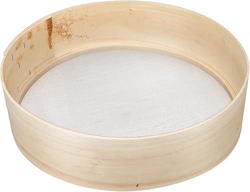 GANAZONO Tamiz de harina de 60 malla coladores de malla fina de madera colador de aceite de cocina colador de harina colador de grasa herramienta de