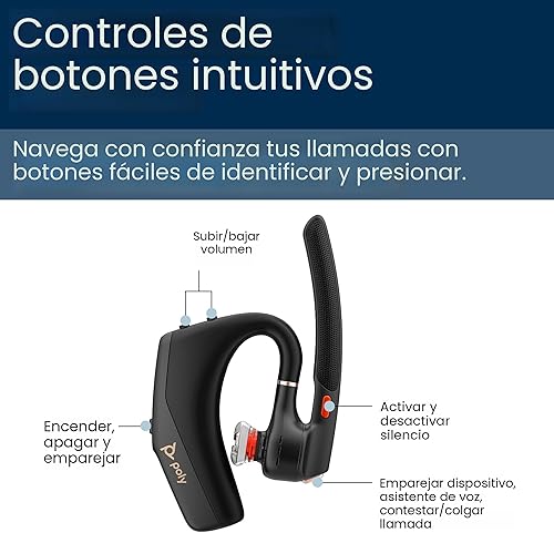 Miniatura 6 de Poly Voyager Legend 50 UC Auriculares Bluetooth con estuche de carga  4 micrófonos con cancelación de ruido, AI NoiseBlockAI y WindSmart Tech