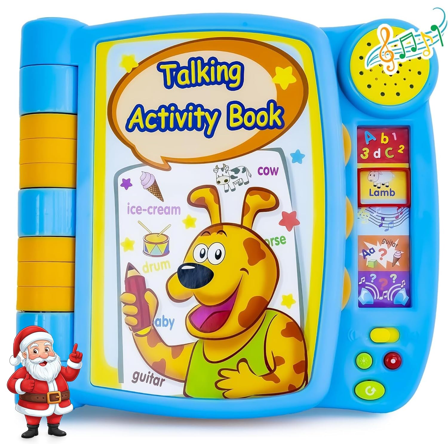 Talking Activity Book for 2 Years Old & Up - Sound Book with 5 Learning Activities Including Letters, Numbers, Quiz Game & Memory Match - Interactive Books for Babies with Fun Sound and Melodies