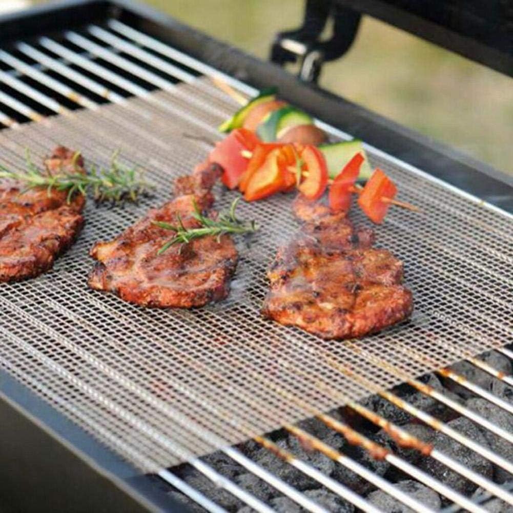 duhe189014 3 Grill Topper Mesh Net 3340cm Barbecue Grilling Pad Churrasco Nonstick Glass Fiber BBQ Grill Mat Outdoor Camping Picnics BBQ Tools