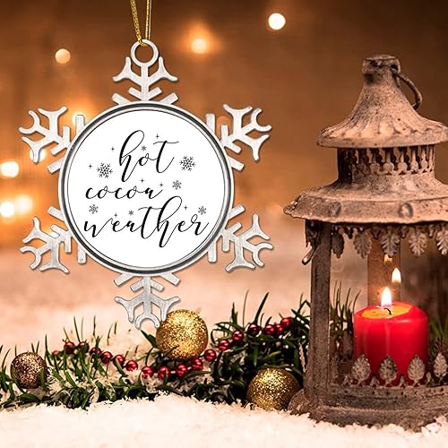 Vista 37 de Adorno de Navidad de metal, feliz año nuevo, recuerdo de Navidad, copos de nieve, adornos de Navidad, citas divertidas, adornos de árbol de Navidad