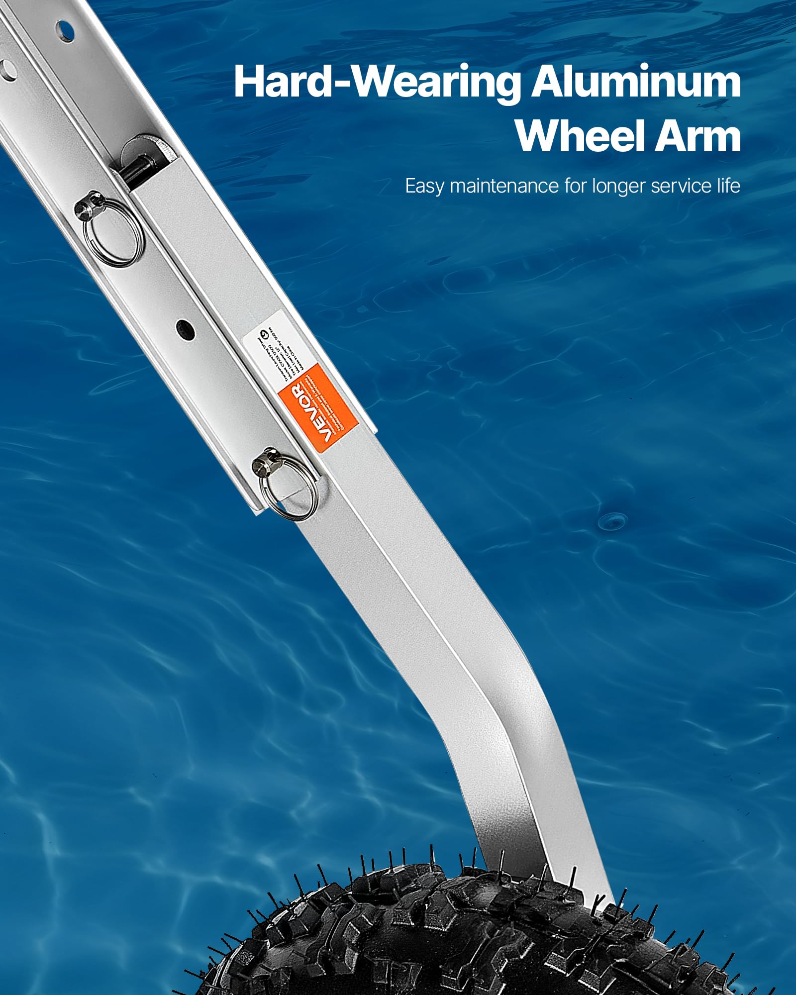 VEVOR Ruedas de Lanzamiento de Barco de 304,8 mm, Carga máxima 226,8kg, Ruedas de Botadura de Acero Inoxidable con 2 Neumáticos de Goma y Pasadores para Transporte, Barco Inflable hasta 4m de Longitud