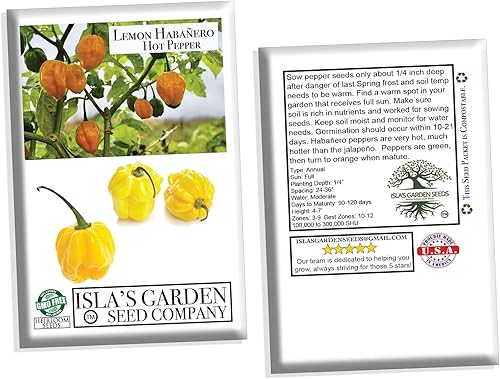 Miniatura 6 de Semillas de pimienta picante Lemon Habañero 25 semillas de reliquia por paquete semillas no transgénicos semillas de jardín de la isla