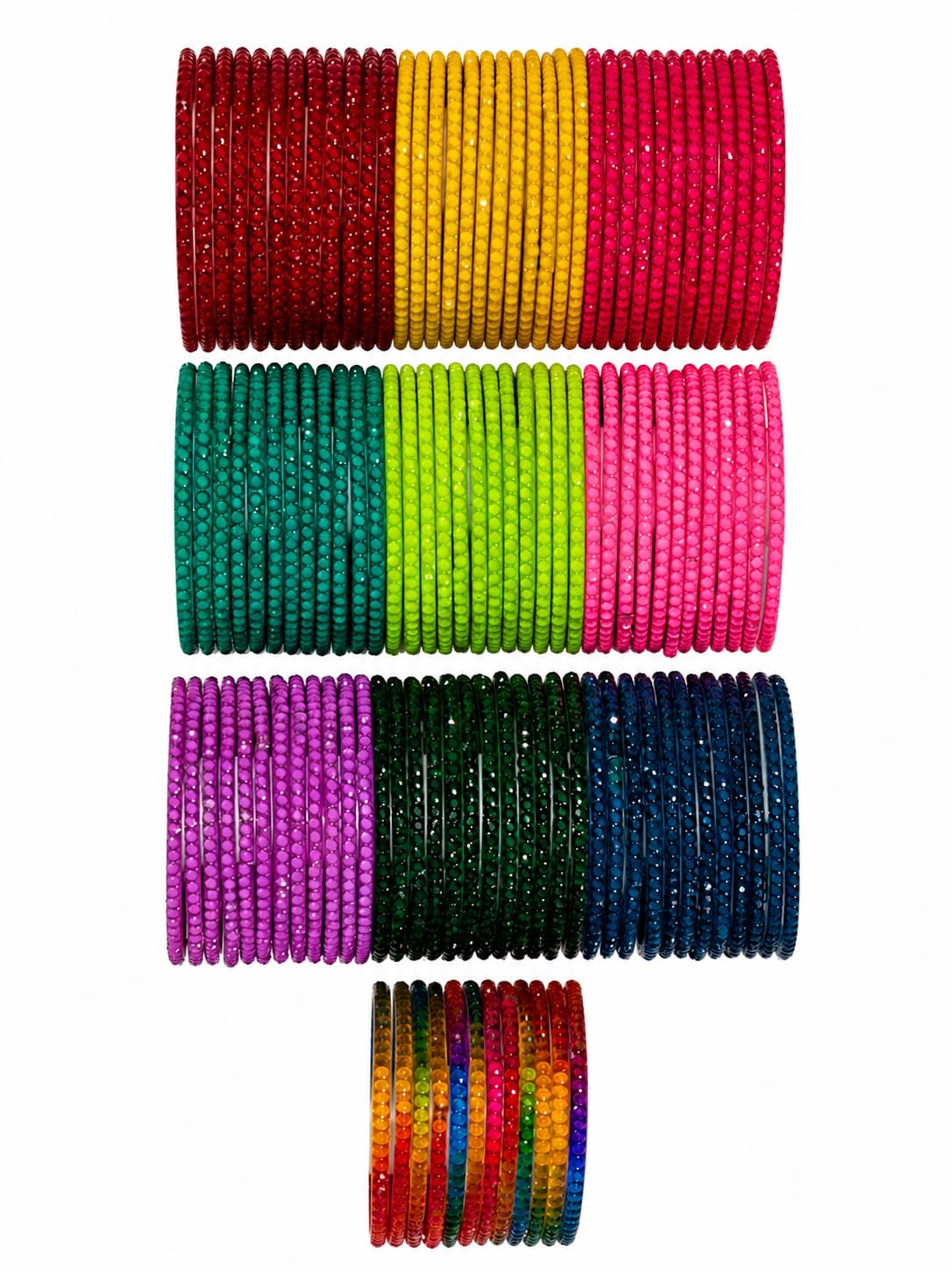 10 Shade Premium Waterdrop Glass Bangles Combo Set | Set of 10 Color Combo | Sparkling Traditional Glass Bangles for Women & Girls | Daily Wear, Festive & Wedding Bangles-picture-31
