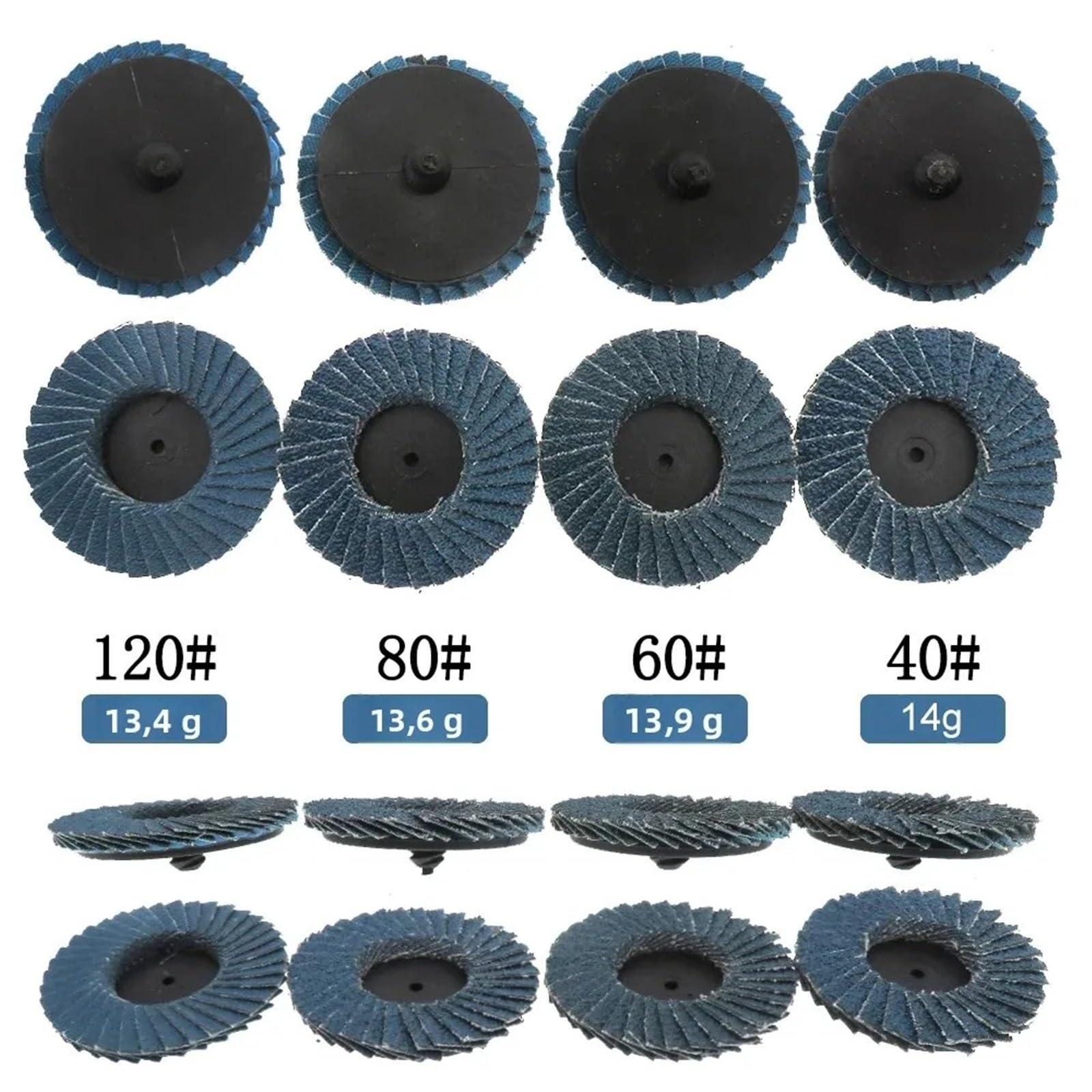 6/10/22/42 Pezzi Disco Lamellare Con Blocco Rapido Da 2 Pollici Disco Abrasivo A Grana 40/60/80/120 Con Supporto For Tampone Disco Condizionato For La Macinazione(42 Pcs)