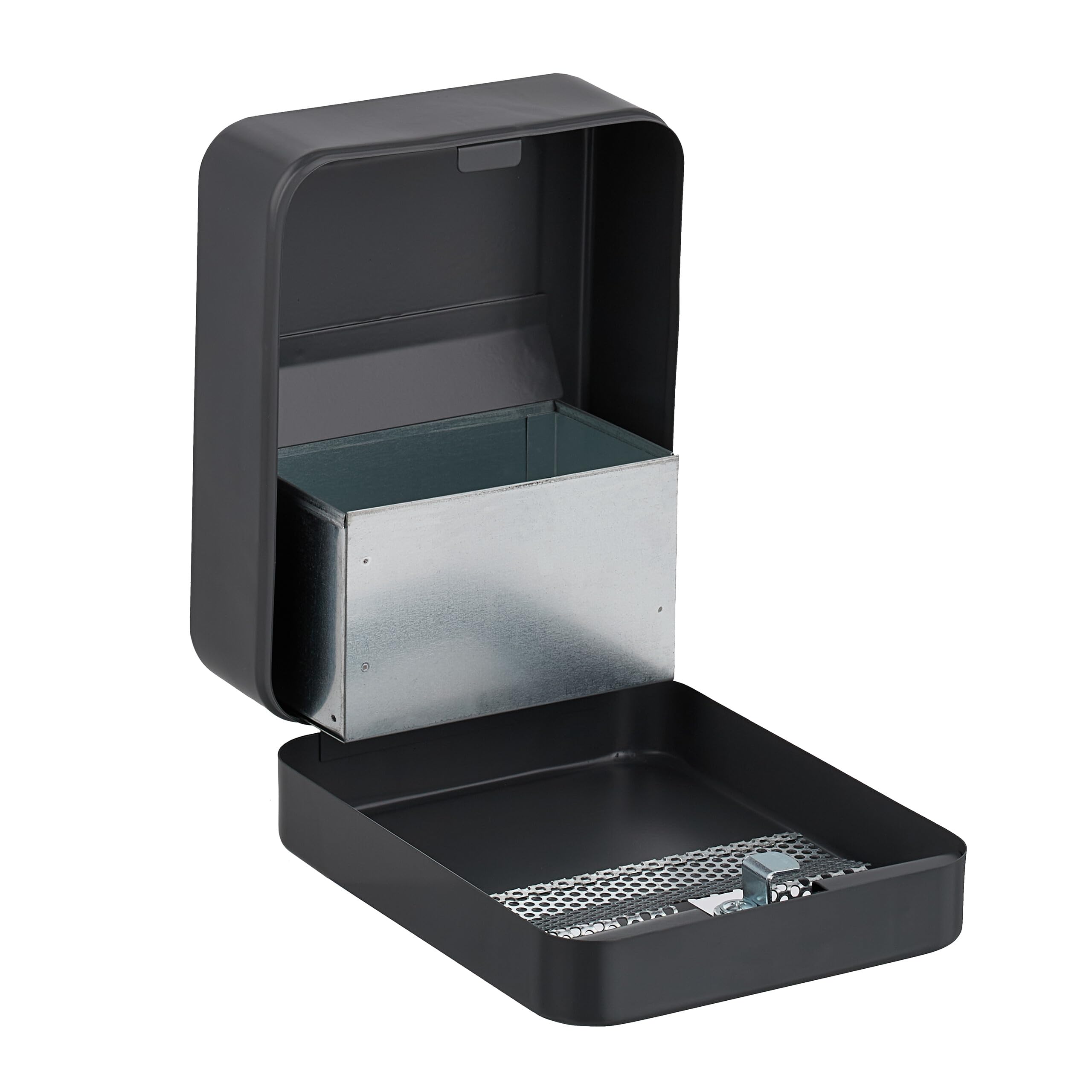 Cendrier Mural Verrouillable Anthracite - Pour Extérieur Avec Contenant Amovible - Fixation Incluse