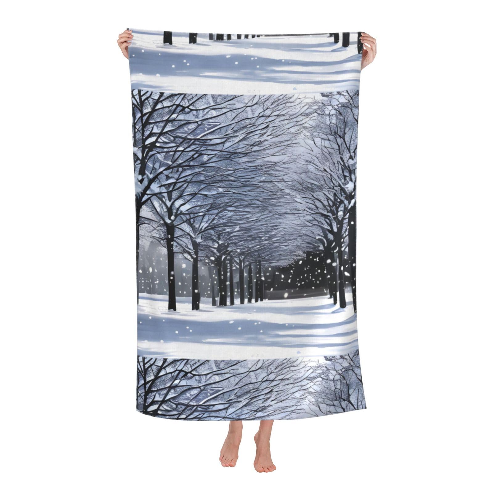 Cbaaghh Snow Falling In The Park Print Adult Beach Towels,Beach & Pool Towel,Beach Towels,Towels For Camping