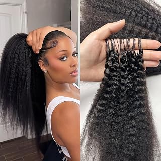 Feather Crochet Human Hair Extensions Knotless Pre-Separated Kinky-Yaki Straight Miracle Knots Crochet Human Hair Bundles For Black Women 18inch 120g