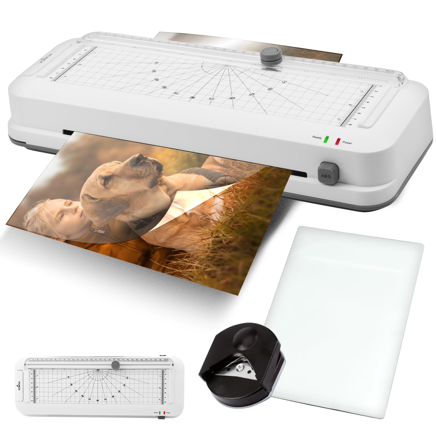 Olympia A260 COMBO Laminiergerät A4 – 4-in-1 Heißlaminator mit Schneidelineal, Locher, Eckenrunder + 5 Laminierfolien | Laminator für DIN A4 Folien 80–125 Micron, Anti-Block-System, Überhitzungsschutz