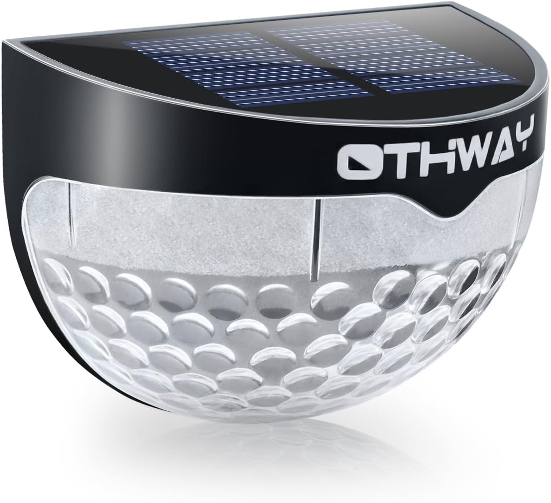 OTHWAY Solar Fence Post Lights Wall Mount Decorative Deck Lighting, Black, 1 Pack