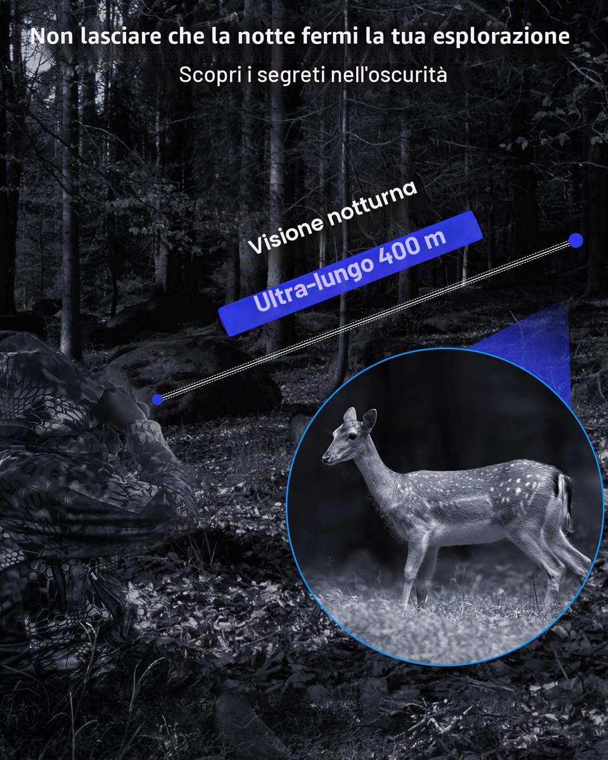 Binocolo Visione Notturna,Dowesyeen Cannocchiale Professionale 4K 6000mAh Ricaricabili Binocolo Notturna Infrarossi 3" TFT con Registrazione di 1080p HD Foto e Video con Scheda 32GB