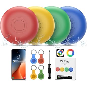 Air Tracker Android 4 Pack IP 67 Wasserdicht Smart Tag Schl sselfinder kompatibel mit Google Find Hub APP Android NUR Bluetooth Tag Key Finder f r Gep ck/Brieftasche/Koffer/Taschen