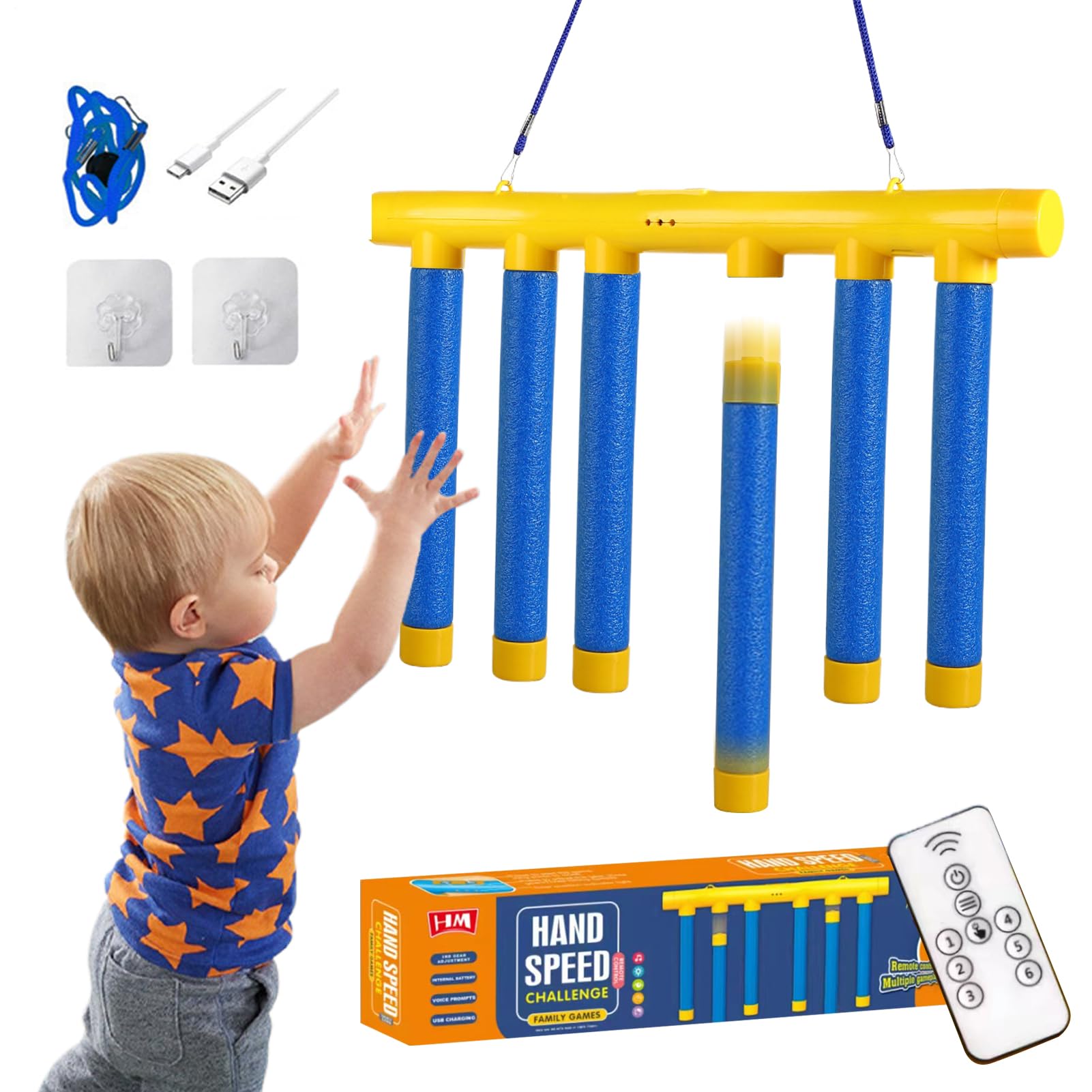 Générique Reflex Drop Sticks - Reaction Rods, 1 Set Agility Bars for Speed Training, Falling Batons with Three Settings, Sports Toy, Catching Poles for Parties, Classrooms and Playroom Games