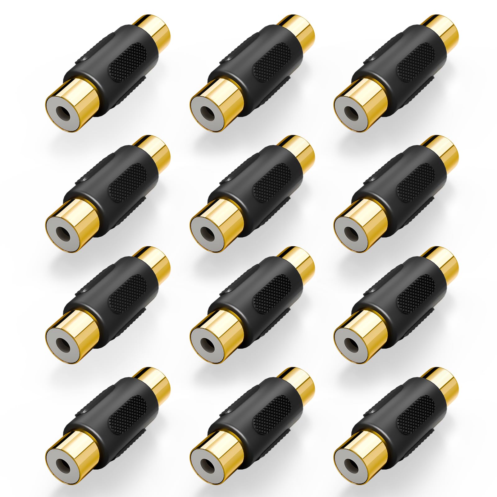 VCE 12-Pack Gold Plated RCA Female to RCA Female Coupler