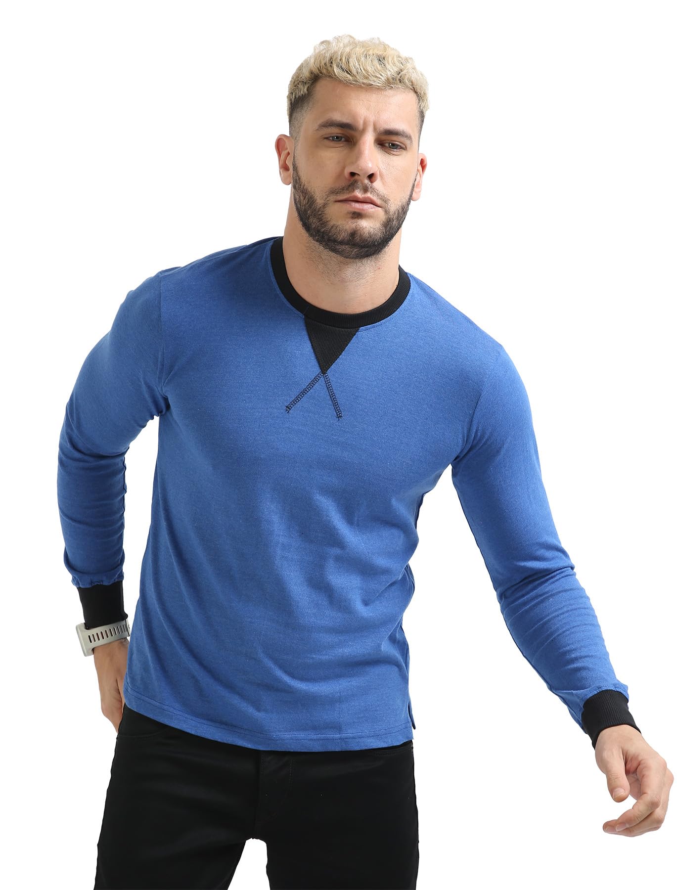 fanideaz Men’s Cotton Full Sleeve Unique Neck Design T-Shirt